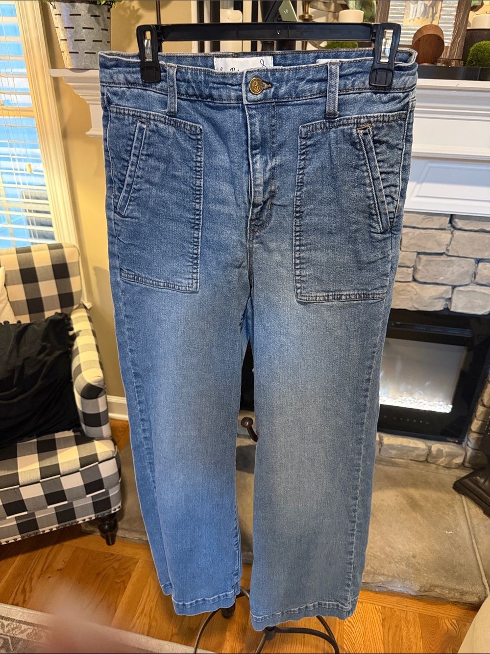 Sam Edelman Light Blue High-Rise Wide Leg Jeans